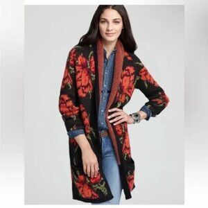 Free People Flower Power Floral Wool Alpaca Blend Cardigan Sweater Size XS